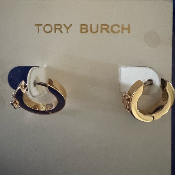 NEW Tory Burch Gold Hoop Earrings - Picture 3 of 7